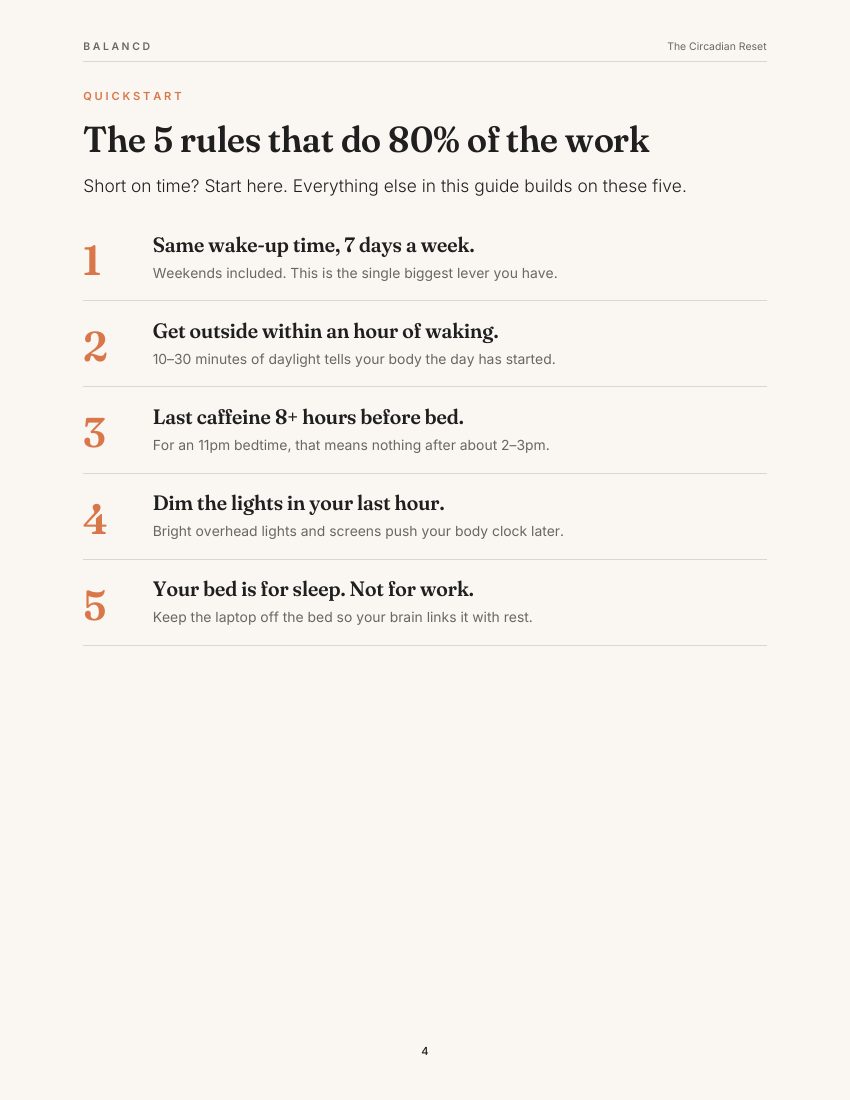 The Circadian Reset — The 5 rules