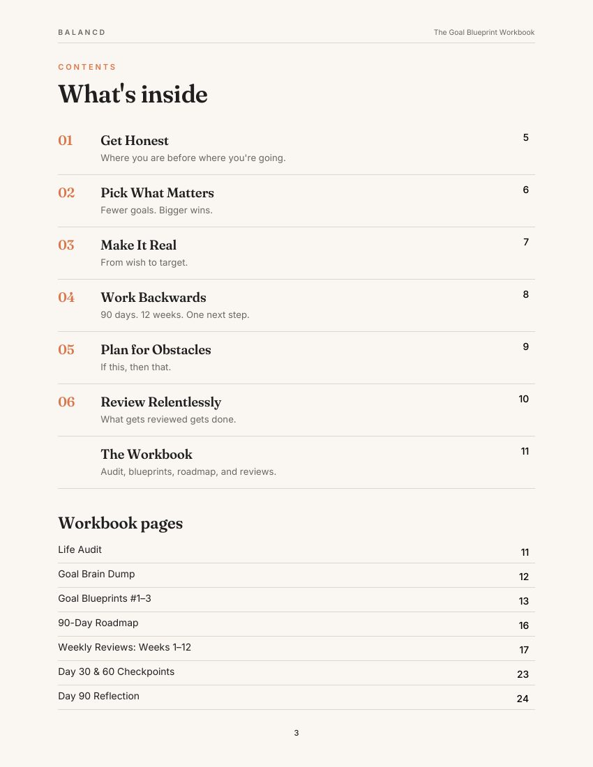 Goal Blueprint — What's inside